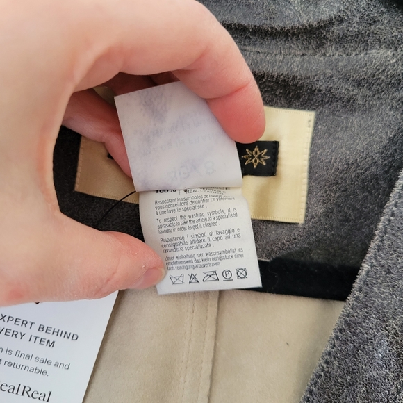 Plein Sud Faycal Amor Black Leather Jacket Top Combo Size 8 Grey Buckle Designer - Picture 4 of 14